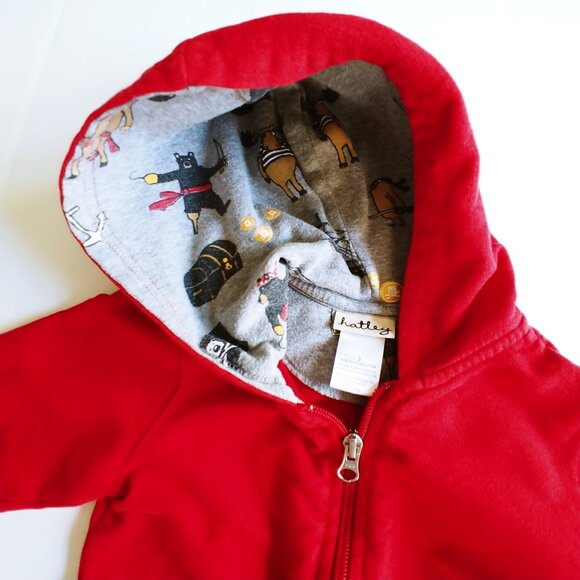 Hatley Woodland Whimsy Bear Zip-Up Hoodie 3T - Picture 5 of 11